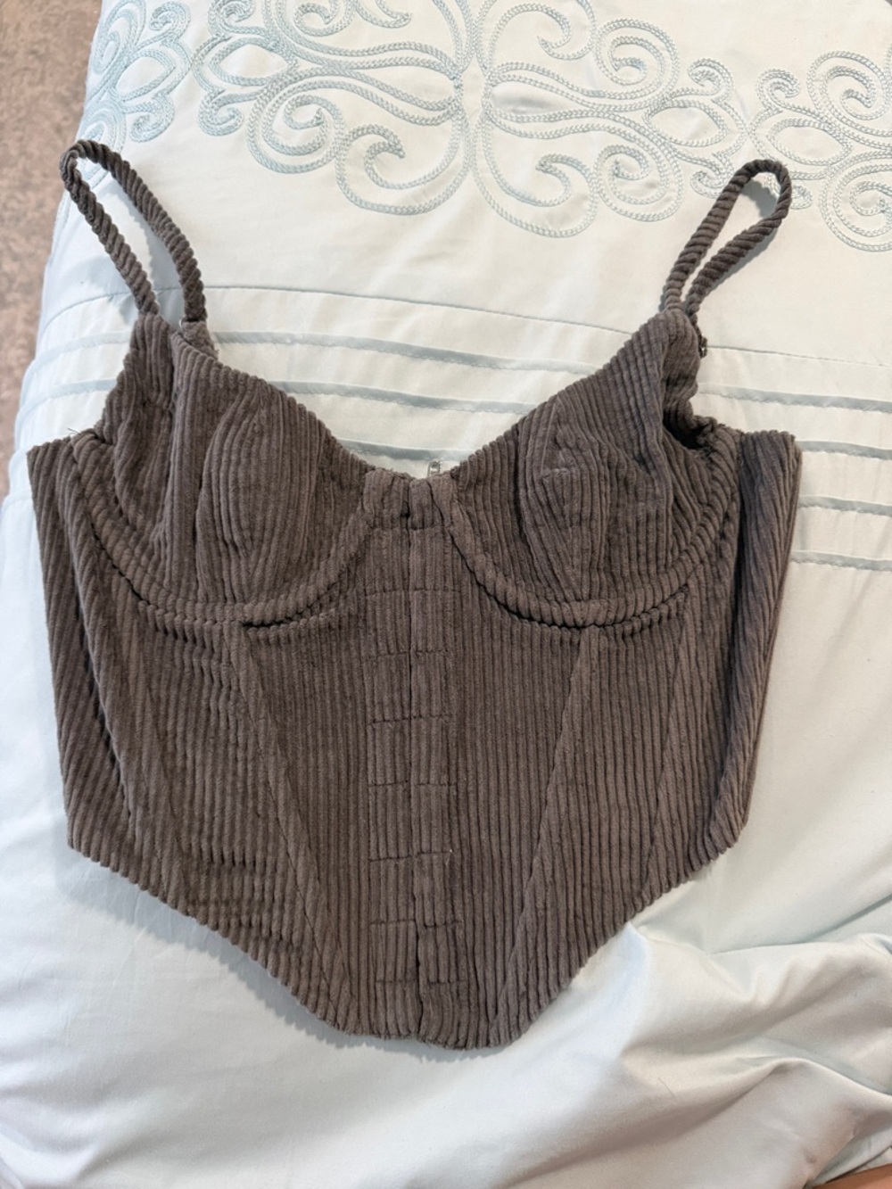 Corduroy Corset Top with Boning